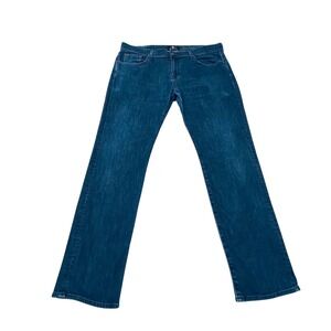 7 For All Mankind Luxe Performance Jeans Mens 40x33 The Straight Dark Wash Denim